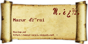 Mazur Örsi névjegykártya